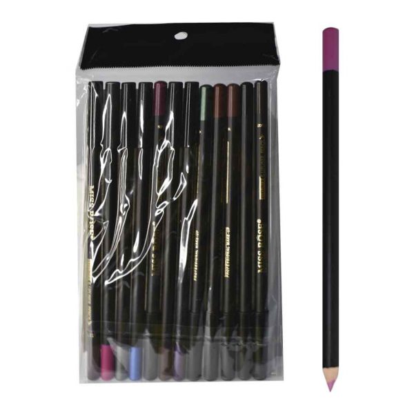 Kit de delineadores miss rose negro en lapiz 12u
