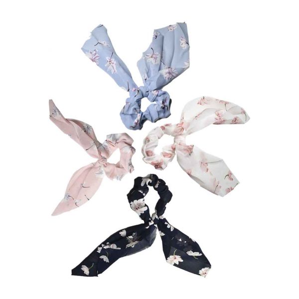 Coletas sueltas con pañuelo flores colores 2