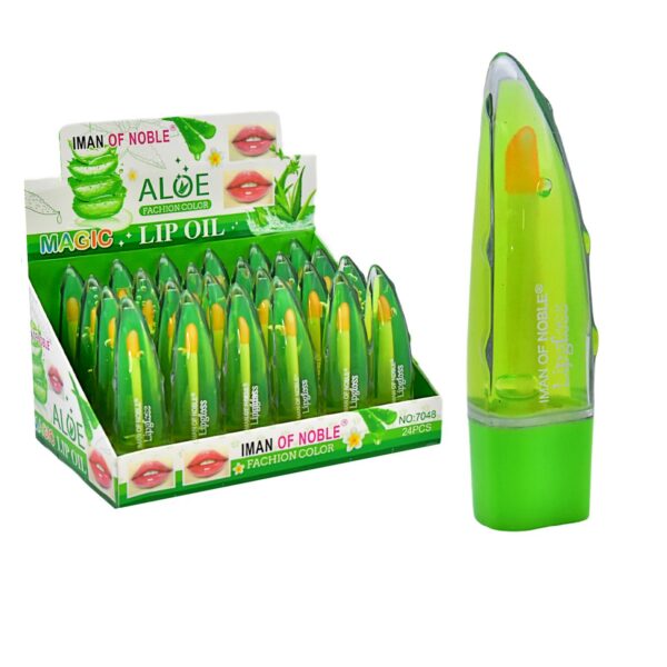 Brillo para labios en presentación de aloe vera Iman of Noble