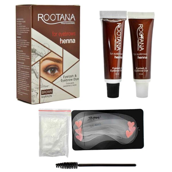 Tinta en crema de henna para cejas y pestañas Rootana Color Marron