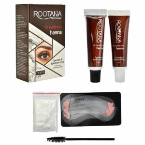 Tinta en crema de henna para cejas y pestañas Rootana color café y negro