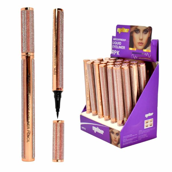 Delineador para ojos color negro presentación dorada RPK Eyeliner