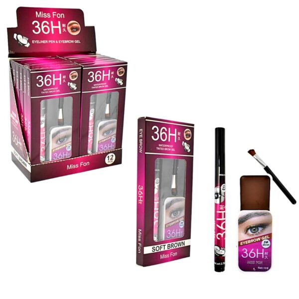 Delineador para ojos y Gel para cejas 36H Miss Fon