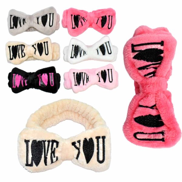 Bandita de cabello para maquillaje con letras LOVE