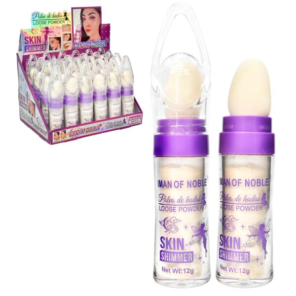 Polvo de hadas Skin Shimmer Iman of Noble 12g caja morada