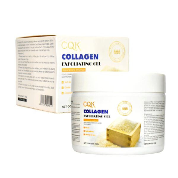 Exfoliante en gel de arroz y colágeno CQK en tarro 150g LOTE 1