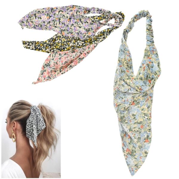 Diadema Para El Cabello En Estilo De Pañuelo Con Flores