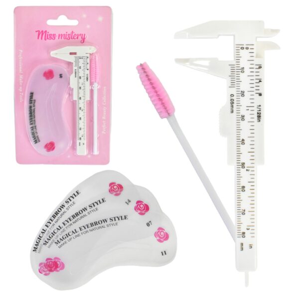 Kit Para Cejas Miss Mistery Con Plantillas, Medidor Y Cepillo