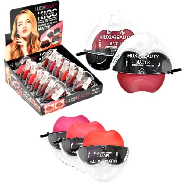Labial En Forma De Corazon Huxiabeauty Caja Negra
