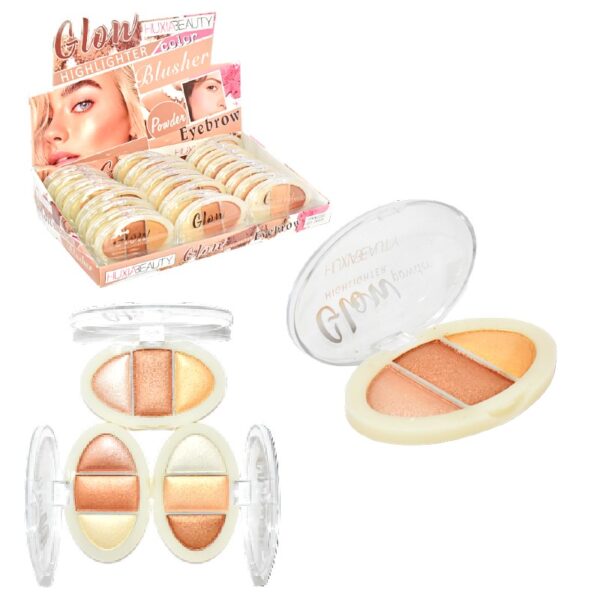 Trio De Iluminador Glow Powder Huxiabeauty