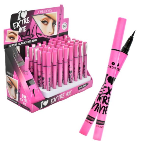 Delineador Negro I Love Extreme Shedoes Presentacion Fucsia A Prueba De Agua