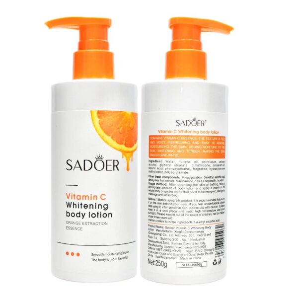 Crema Corporal Sadoer De Vitamina C Blaqueadora Con Locion 250G
