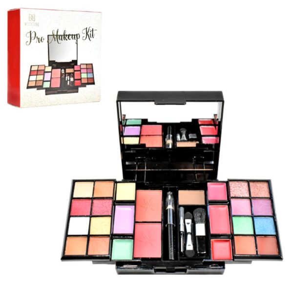 mini kit profesional de maquillaje Miss Young caja blanca y rojo