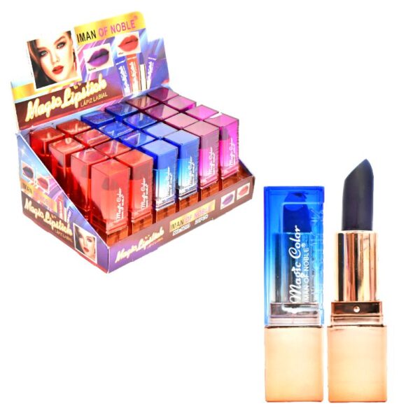 Labial Magic Color Iman Of Noble Tonalidad Azul Tapa De Colores