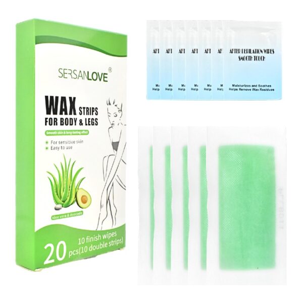 Cera Depiladora Con Aloe Vera Y Aguacate Caja Verde 20Pcs