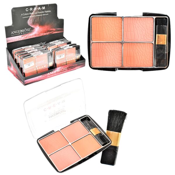 Rubor Angel Rose De 4 Colores Con Brocha Aplicadora
