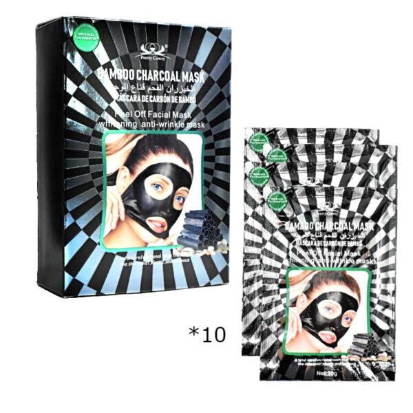 Mascarilla Facial  De Carbon Bamboo Presentación Caja 10Pcs Pretty Cowry