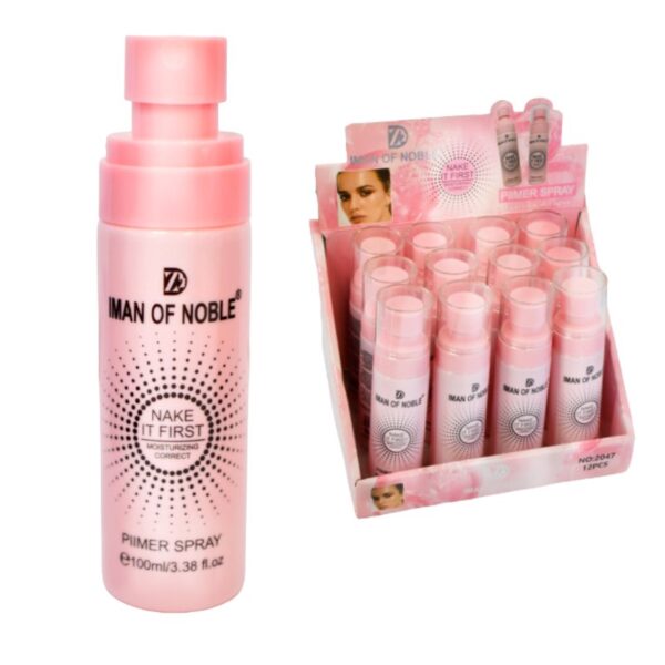 Primer en Spray Iman Of Noble en Presentación de Envase Rosado
