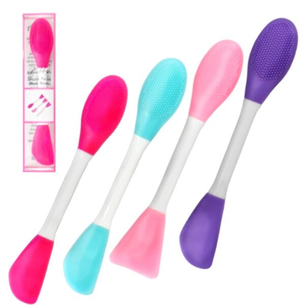 Cepillo facial doble con aplicador de mascarilla Bobby Empaque Rosado