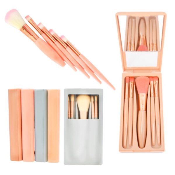 Set de Brochas en Estuche Plastico 5pcs Colores Surtidos