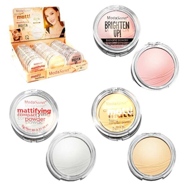 Polvo matificante, fijador, estimulante facial MODA SECRET