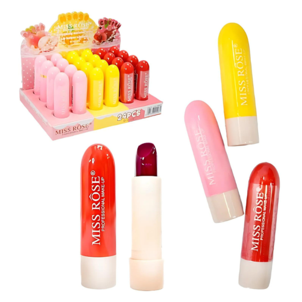 Brillo con aroma para labios presentacion de colores MISS ROSE