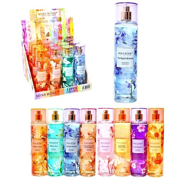 Splash corporales MISS ROSE 250ml fragancias surtidas