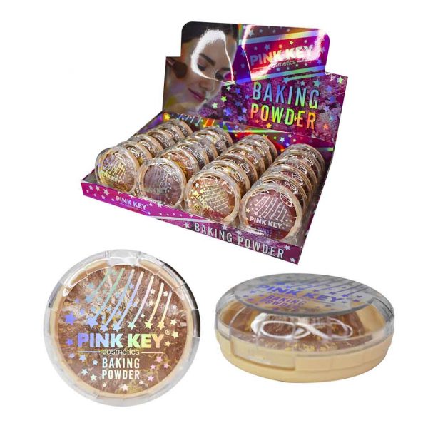 Rubores pink key baking powder tapa transparente