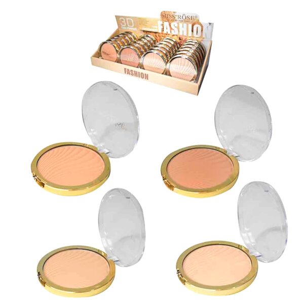 Polvos Compactos Diseño Circular Miss Rose 3D Face Powder