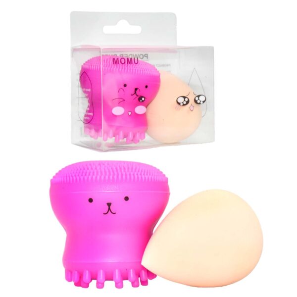 Set de esponja para maquillaje y pulpito exfoliante MOMU