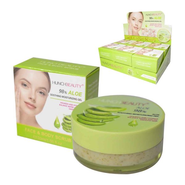 Exfoliante gel facial y corporal de aloe vera hunchbeauty