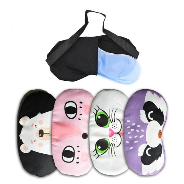 Antifaz para dormir con diseño de caritas de animales