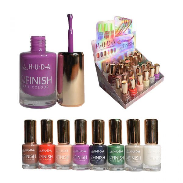 Caja de esmaltes huda finish con tapa dorada