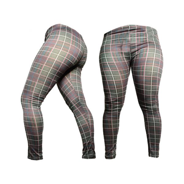 Leggings grises con estampado cuadriculado