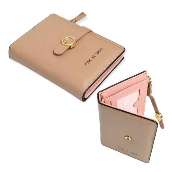 Billetera albaricoque pink in sweet con broche