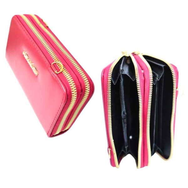 Billetera corinta pink in sweet 2 espacios diseño liso