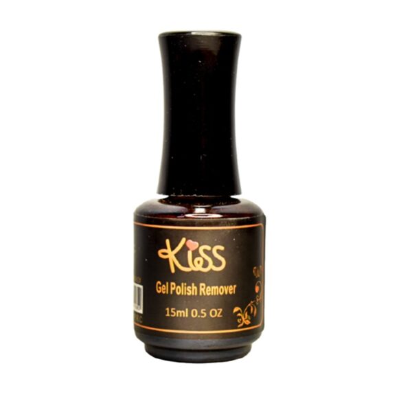 Removedor de esmalte en gel Kiss presentación en frasco negro
