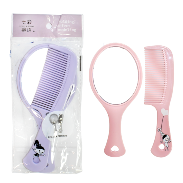 Duo de espejo y peine para cabello Colour Mirror
