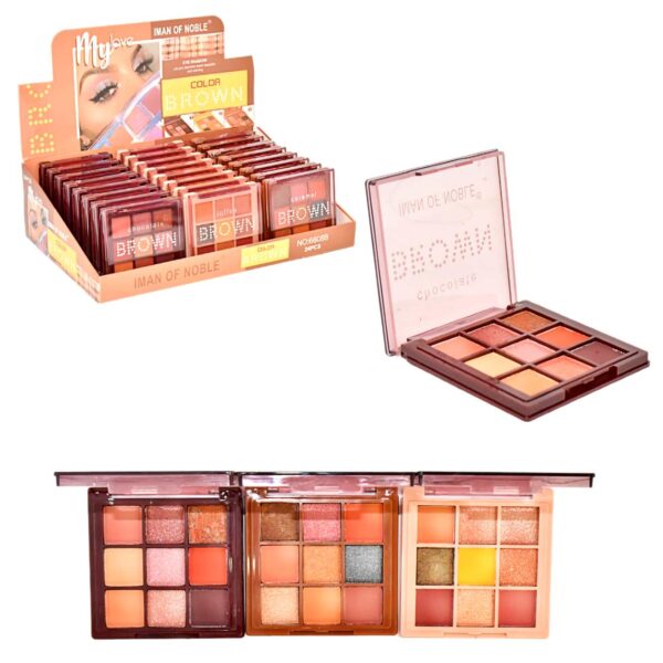 Sombra para rostro de 9 colores Color Brown Iman Of Noble