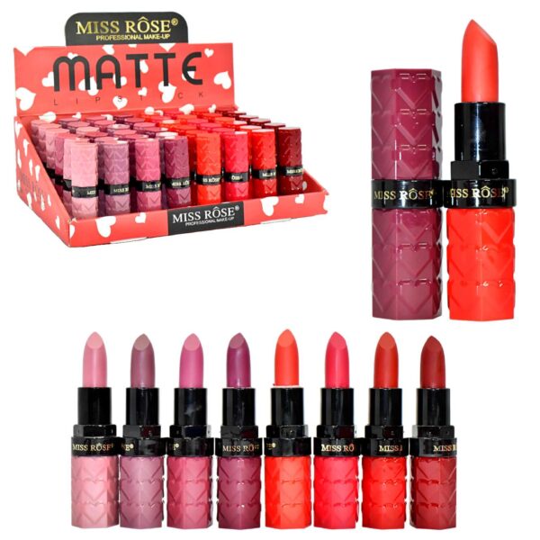 Labial matte presentación de corazones Miss Rose