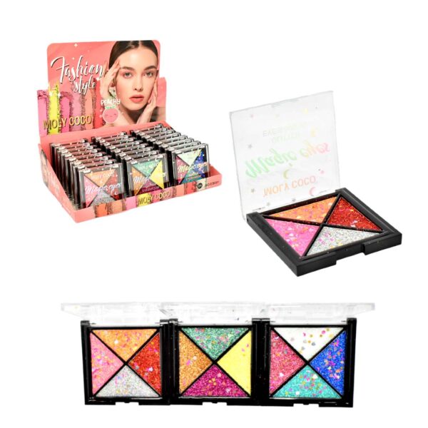 Sombra Glitter para ojos con decoración de corazón, estrella y luna Moly Coco