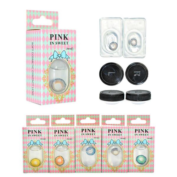 Lentes de contacto Pink In Sweet presentación de Moña