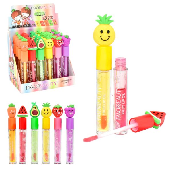 Brillo labial en presentación de frutas aromáticas Favor Beauty