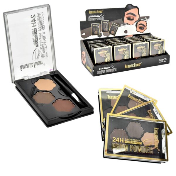 Sombra para cejas 3 colores Romantic Flower caja negra