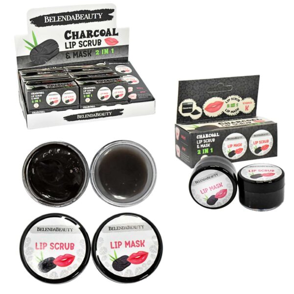 Kit de mascarilla y exfoliante de labios de carbón BelendaBeauty