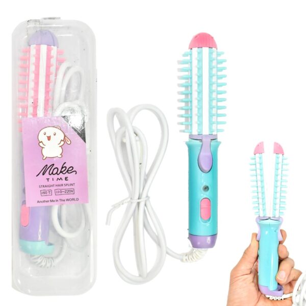 Mini Plancha con cepillo para el cabello Make time