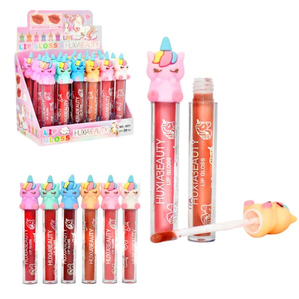 Labial líquido con presentación de unicornio HuxiaBeauty