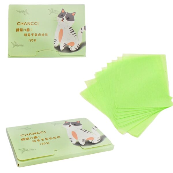 Toallitas con extracto de té verde absorbentes de grasa facial