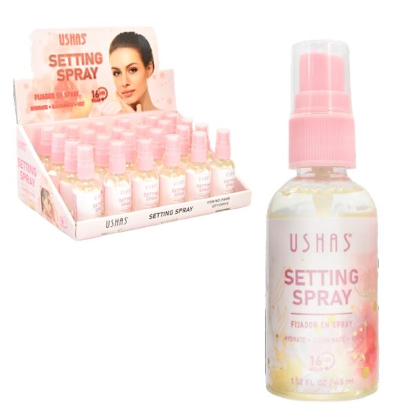 Fijador Spray Ushas Hidratante E Iluminante 16H 45 Ml