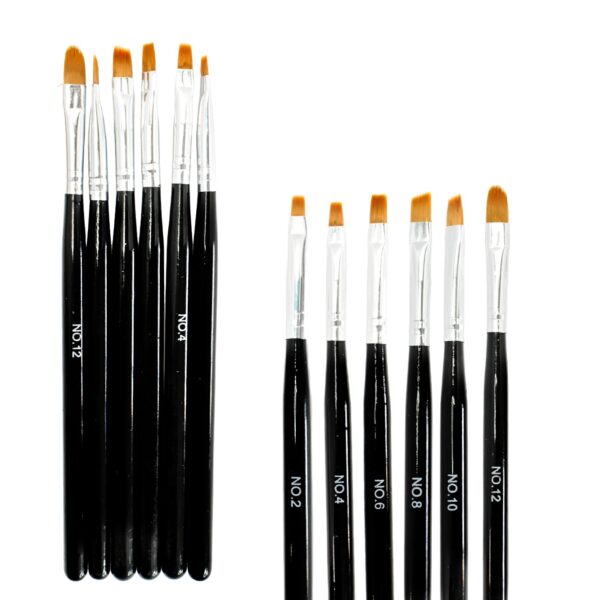 Unidad de pincel para acrilico  de uñas presentacion negro y blanco Numero 2